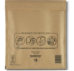 Mail Lite luchtkussenenveloppen, goud, E/2, 220 x 260 mm, doos van 200 stuks
