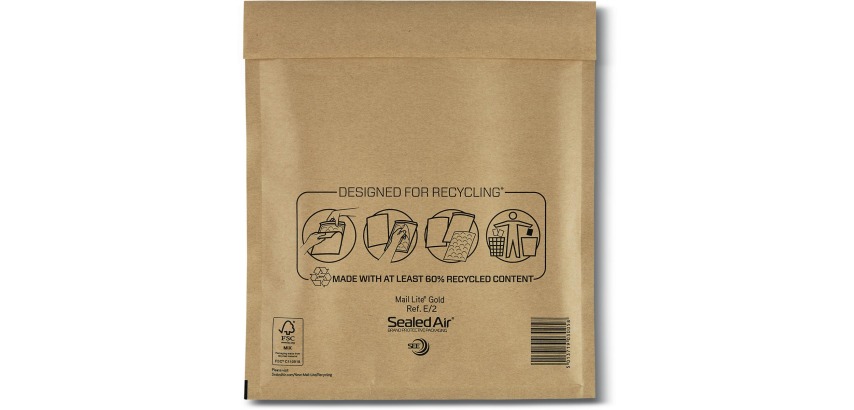 Mail Lite Luftpolsterumschläge, Gold, E/2, 220 x 260 mm, Karton mit 200 Stück