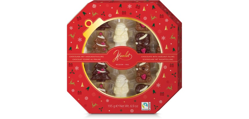 Hamlet chocolat figures de Noël, boîte de 195 g