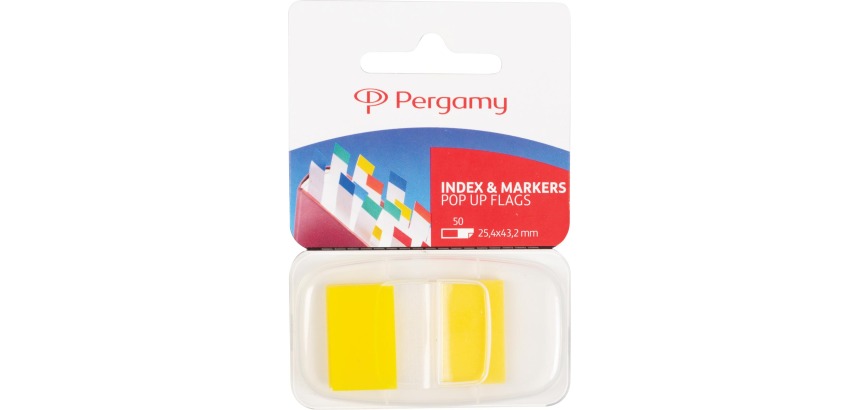 Pergamy index ft 43 x 25 mm, jaune