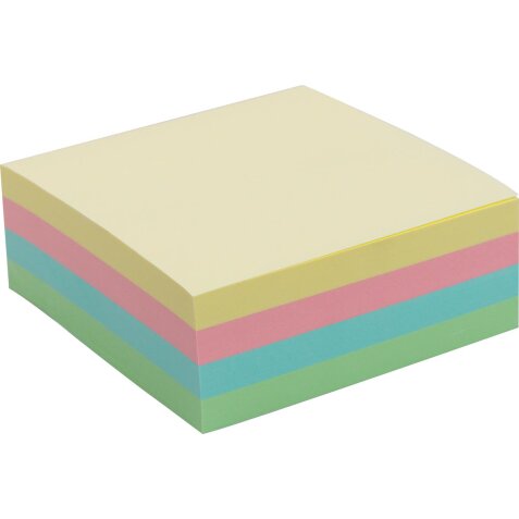 Pergamy jumbo notes, ft 76 x 76 mm, 320 vel, geassorteerde pastelkleuren