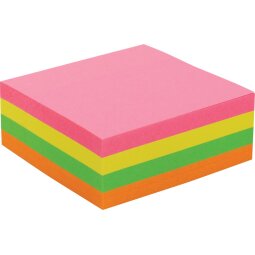 Pergamy jumbo notes, ft 76 x 76 mm, 320 feuilles, couleurs assorties neon