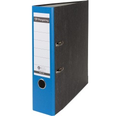 Pergamy ordner,  voor ft A4, uit karton, rug van 8 cm, gewolkt blauw