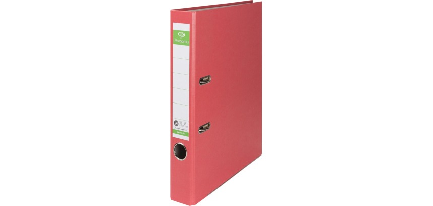 Pergamy classeur,pour ft A4,en Recycolor papier, dos de 5 cm, rouge