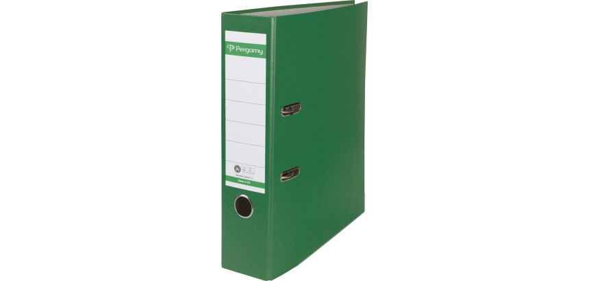 Pergamy classeur, pour ft A4, en carton recouvert de Plastique Recycolor, dos de 8 cm, vert