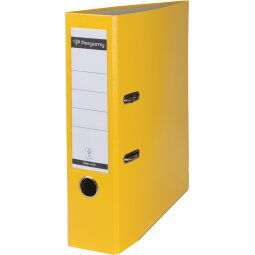 Pergamy classeur, pour ft A4, en carton recouvert de PP, avec bord de protection, dos de 8 cm, jaune