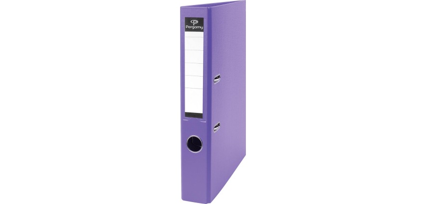 Pergamy binder, for A4 size, cardboard covered with PP, without protective edge, 5 cm spine, purple