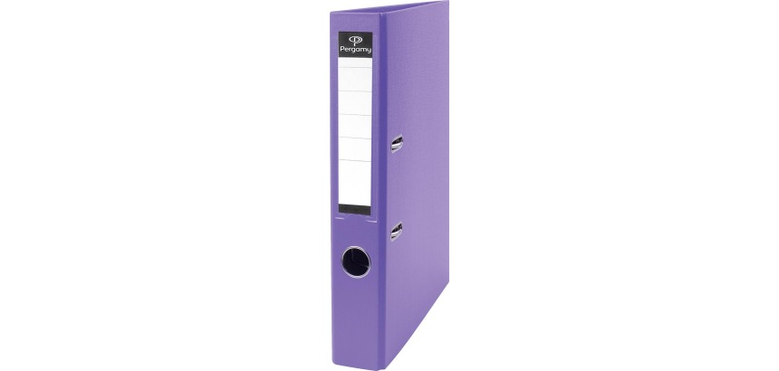 Pergamy ordner, voor ft A4, uit PP en papier, zonder beschermrand, rug van 5 cm, paars