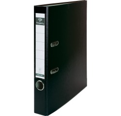 Pergamy ordner, voor ft A4, uit PP en papier, met beschermrand, rug van 5 cm, zwart