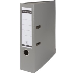 Pergamy classeur, pour ft A4, en carton recouvert de PP, avec bord de protection, dos de 8 cm, gris