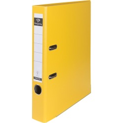 Pergamy classeur, pour ft A4, en carton recouvert de PP, avec bord de protection, dos de 5 cm, jaune