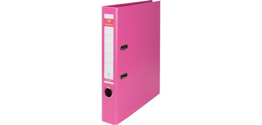 Pergamy classeur, pour ft A4, entièrement en PP, dos de 5 cm, rose