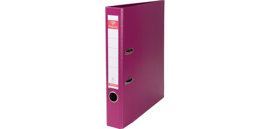 Pergamy classeur, pour ft A4, entièrement en PP, dos de 5 cm, pourpre