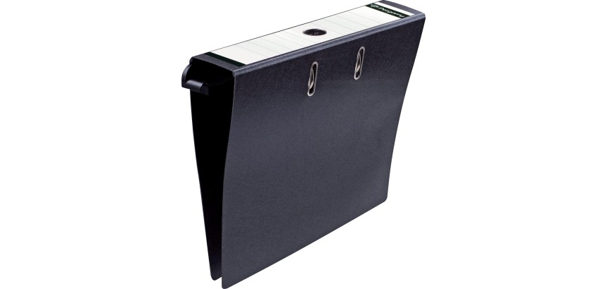 Pergamy classeur suspendu, ft A4, 2 pochettes, en carton, dos de 8 cm, noir