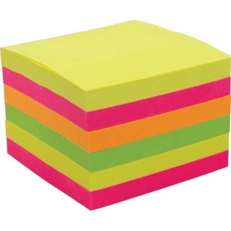 Pergamy z-notes accordéon, ft 76 x 76 mm, couleurs assorties, paquet de 6 blocs