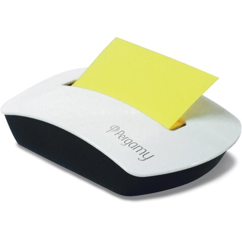 Pergamy notes, ft 76 x 76 mm neon jaune, 100 feuilles + dispenseur