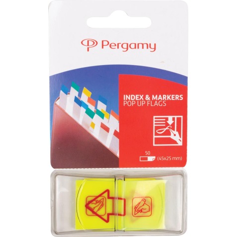 Pergamy 'Pop up drapeau' flèche 'sign here', ft 45 x 25 mm, 50 feuilles