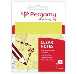 Pergamy transparante notes, ft 76 x 76 mm, 50 vel, geel
