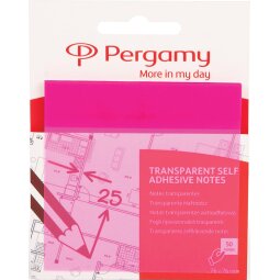 Pergamy transparante notes, ft 76 x 76 mm, 50 vel, roze