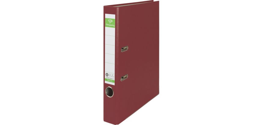 Pergamy ordner, voor ft A4, uit Recycolor papier, rug van 5 cm, bordeaux