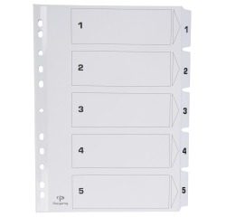 Pergamy intercalaires avec page de garde, ft A4, perforation 11 trous, carton, set 1-5