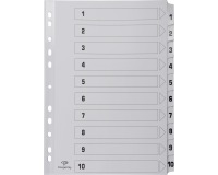 Pergamy intercalaires avec page de garde, ft A4, perforation 11 trous, carton, set 1-10