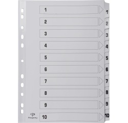 Pergamy intercalaires avec page de garde, ft A4, perforation 11 trous, carton, set 1-10