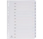 Pergamy tabbladen met indexblad, ft A4, 11-gaatsperforatie, janvier-décembre