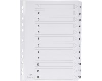 Pergamy intercalaires avec page de garde, ft A4, perforation 11 trous, carton, set 1-12