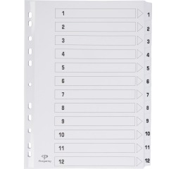 Pergamy intercalaires avec page de garde, ft A4, perforation 11 trous, carton, set 1-12