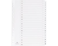 Pergamy tabbladen met indexblad, ft A4, 11-gaatsperforatie, A-Z met 20 tabs