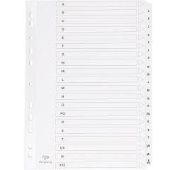 Pergamy intercalaires avec page de garde, ft A4, perforation 11 trous, A-Z avec 20 onglets