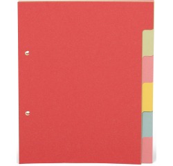 Pergamy tabbladen ft A5, 2-gaatsperforatie, karton, geassorteerde pastelkleuren, 6 tabs