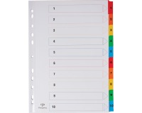 Pergamy intercalaires avec page de garde, ft A4, perforation 11 trous, couleurs assorties, set 1-10
