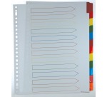 Pergamy intercalaires avec page de garde, ft A4, perforation 11 trous, couleurs assorties, 12 onglets