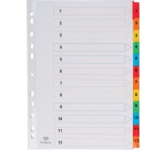 Pergamy intercalaires avec page de garde, ft A4, perforation 11 trous, couleurs assorties, set 1-12