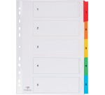 Pergamy intercalaires avec page de garde, ft A4, perforation 11 trous, couleurs assorties, set 1-5