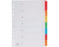 Pergamy intercalaires avec page de garde, ft A4, perforation 11 trous, couleurs assorties, set 1-7
