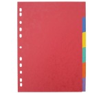 Pergamy intercalaires ft A4 maxi, perforation 11 trous, carton solide, couleurs assorties, 6 onglets