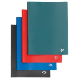 Pergamy protège-documents, pour ft A4, avec 40 pochettes transparents, en couleurs assorties