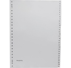 Pergamy intercalaires, ft A4, perforation 23 trous, PP gris, set 1-31