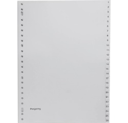 Pergamy intercalaires, ft A4, perforation 23 trous, PP gris, set 1-52