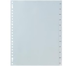Pergamy dividers, A4 size, 23-hole perforation, grey PP, January-December