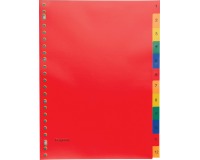Pergamy intercalaires, ft A4, perforation 23 trous, PP, couleurs assorties, set 1-12