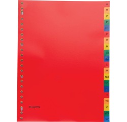Pergamy intercalaires, ft A4, perforation 23 trous, PP, couleurs assorties, A-Z