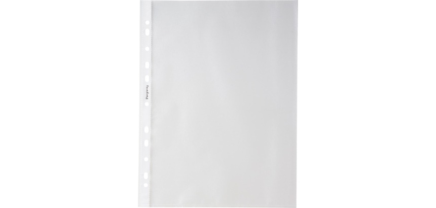 Pergamy geperforeerde showtas, ft A4, 11-gaatsperforatie, gekorrelde PP van 60 micron, pak van 100 stuks