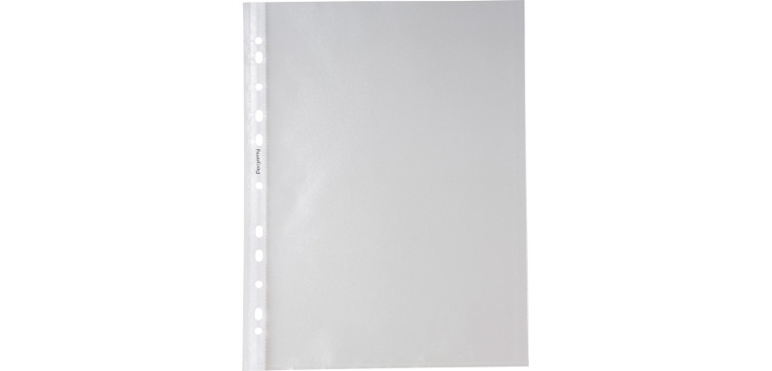 Pergamy perforated pocket, A4 size, 11-hole perforation, 60-micron grained PP, pack of 200 pieces