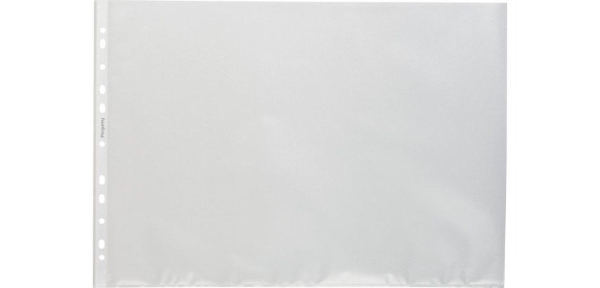 Pergamy perforated pocket, A3 landscape size, 11-hole perforation, grained PP, pack of 100 pieces