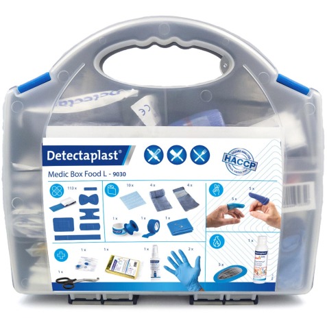 Detectaplast trousse de secours Medic Box Food L, contenu HACCP jusqu'à 20 personnes