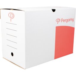 Pergamy boîte à archives, 20 x 25 x 33 cm (l x h x p), blanc, montage manuel